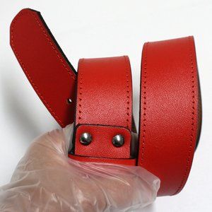 Orange Unisex Athletic Adult Small 28" Cowhide Silver Tone Buckle Belt